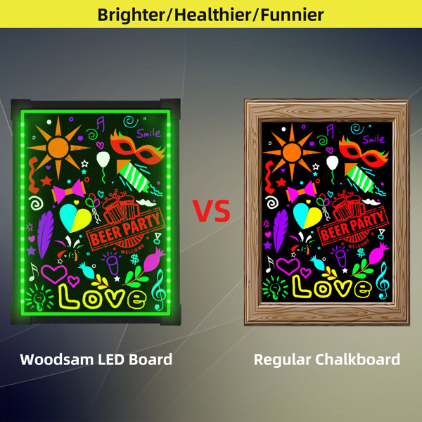 Woodsam LED Message Board, Bulletin Boards, Chalkboards, Erasable